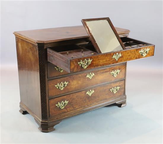 A George III mahogany Chippendale period dressing chest W.3ft 4in. D.1ft 9in. H.2ft 8in.